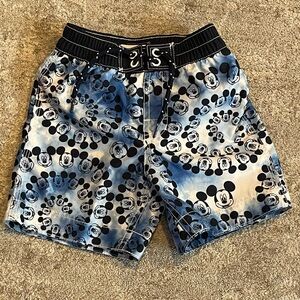 GAP Boys Blue Black Mickey Mouse Swim Trunks